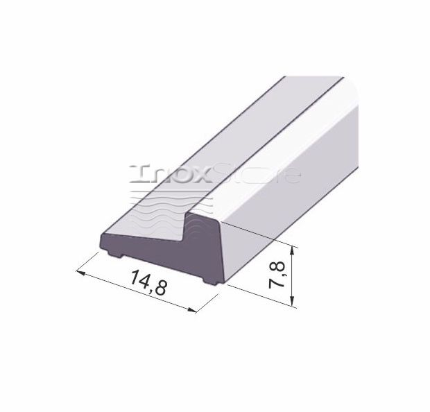 Поріг алюмінієвий 14,8 х7, 8х2000 мм Inoxstore, для душової кабіни 50121 фото