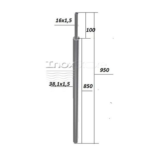 Стійка Inoxstore кругла Ø38,1х1, 5 мм, висота 950 мм (AISI 304) 00418 фото