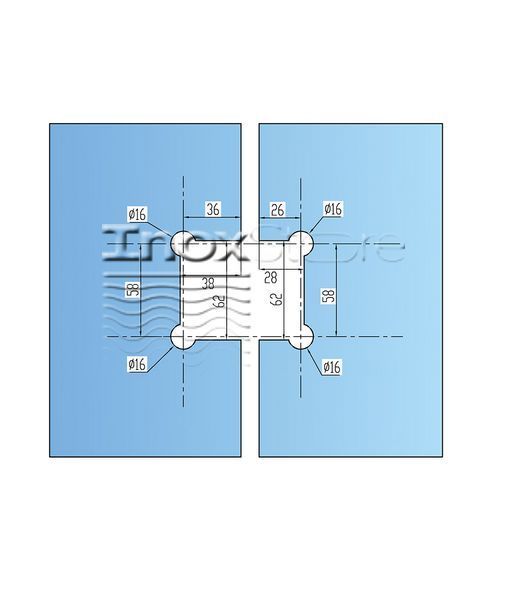 Петля стекло-стекло 135&deg; с фаской, белый, AISI 304 50023-W фото