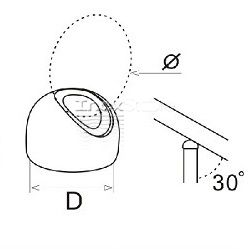 Наконечник Inoxstore "Сфера" Ф32 мм, для поручня Ø 42,4 мм, угловой, полированный, AISI 304 00055 фото