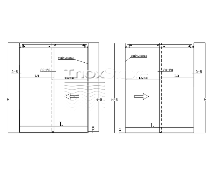 Комплект фурнитуры Inoxstore F-3 для душевой кабины, сатинированный, AISI 304 50311 фото