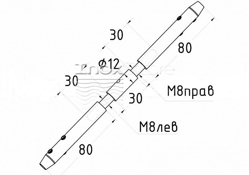 Талреп для троса Inoxstore Ø6 мм, полірований, AISI 304 01196 фото