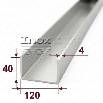 Профіль П-подібний 120х40х4 мм L-1000 мм, алюміній, анодований 80147 фото