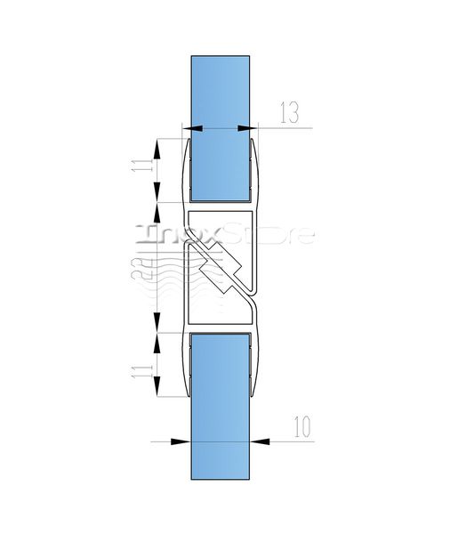 Уплотнитель Inoxstore стекло-стекло с магнитом 180°, под стекло 10 мм / 2,5 м, для душевой кабины, белый, ПВХ 50719 фото