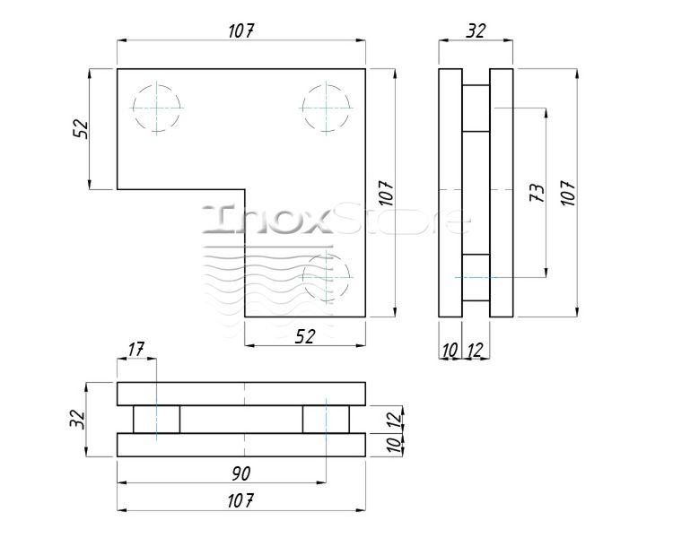 Фитинг угловой Inoxstore, ALUM, AISI 304 6040 фото