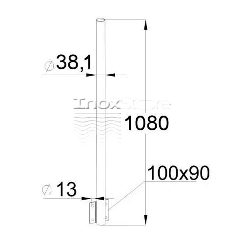 Стійка Inoxstore кругла Ø 38,1х1080 мм, з бічним кріпленням, полірована, AISI 304 00260 фото