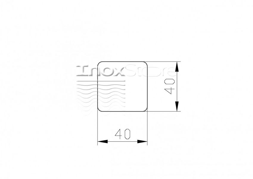 Заглушка зварна Inoxstore 40х40х1 мм, полірована, AISI 304 00955 фото