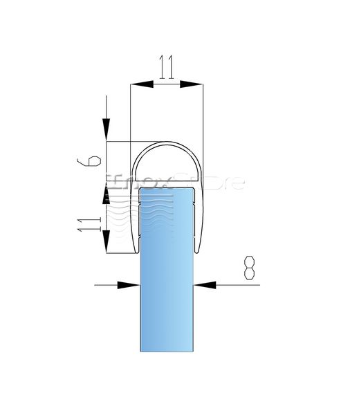 Уплотнитель Inoxstore стена-стекло, под стекло 8 мм для душевой кабины, ПВХ 50710 фото