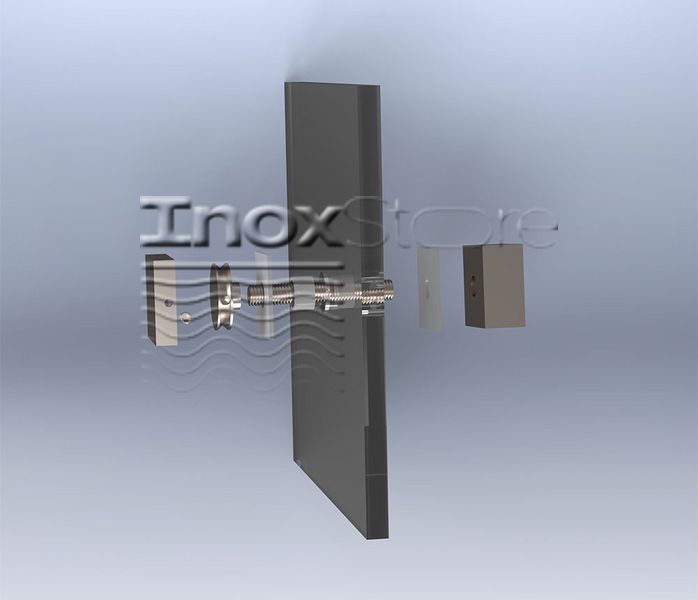 Дистанция 40х40х20 мм, сатинированная, AISI 304 00471 фото