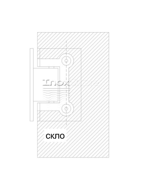 Петля Inoxstore "Престиж" 90° стена-стекло со смещением, без фаски, сатинированная, AISI 304 50010 фото