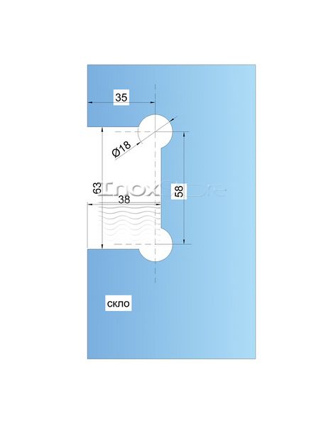 Петля Inoxstore "Престиж" 90° стена-стекло, без фаски, сатинированная, AISI 304 50008 фото