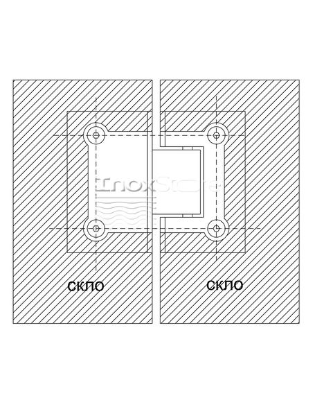 Петля Inoxstore "Престиж" стекло-стекло 180° для душевой кабины, чёрная, AISI 304 50005 фото