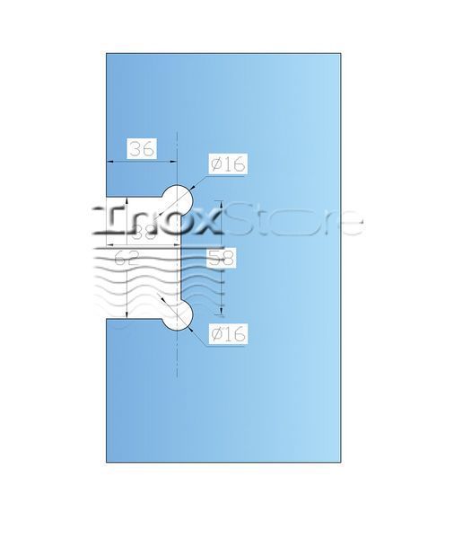 Петля стена-стекло 90&deg; с фаской, бронза, AISI 304 50018-BR фото