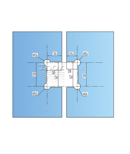 Петля Inoxstore "Элегант" 135° стекло-стекло, с фаской, полированная, AISI 304 50022 фото