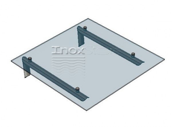 Скляний козирок Inoxstore на каркасі, 1000х1000 мм 1181 фото