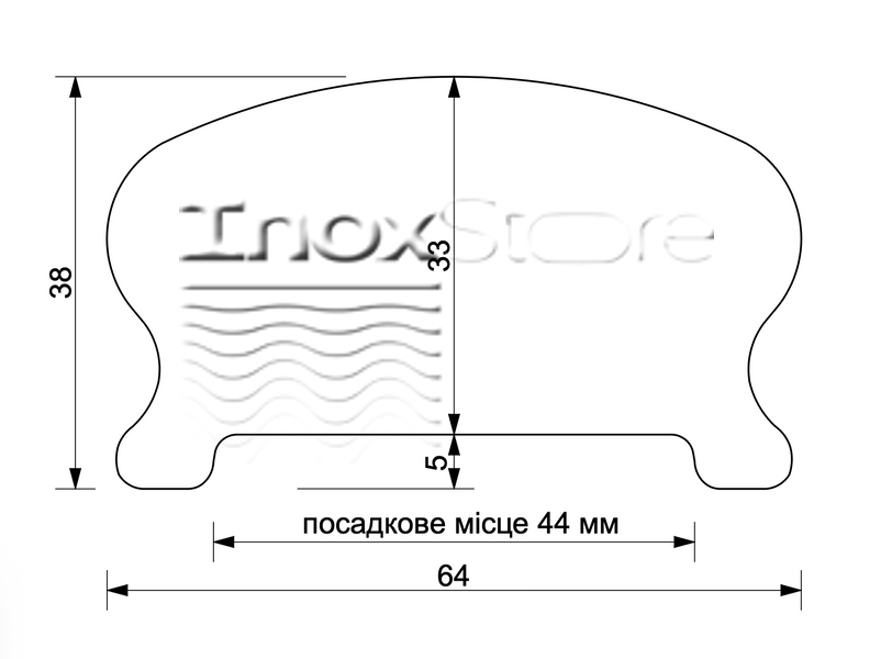 Поручень ПВХ фігурний, колір "Білий дуб" 01727 фото