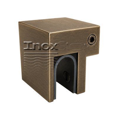 Соединитель стекло-труба 30х10 мм под 90&deg; глухой, цвет бронза, AISI 304 50038-BR фото