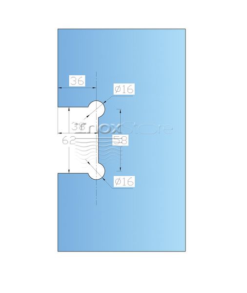 Петля Inoxstore "Элегант" 90° стена-стекло, с фаской, сатинированная, AISI 304 50019 фото