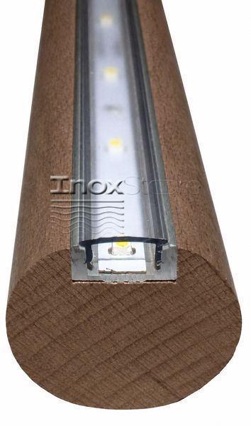 Поручень деревянный &Oslash;42,4 мм с LED подсветкой, Дуб 00727 фото
