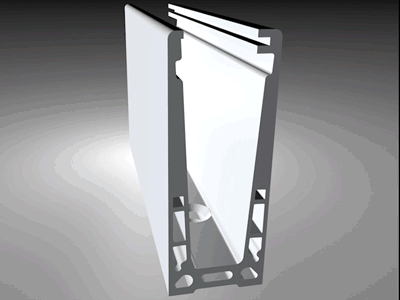 Зажимной алюминиевый профиль Inoxstore, анодированный, для стекла 10-16 мм