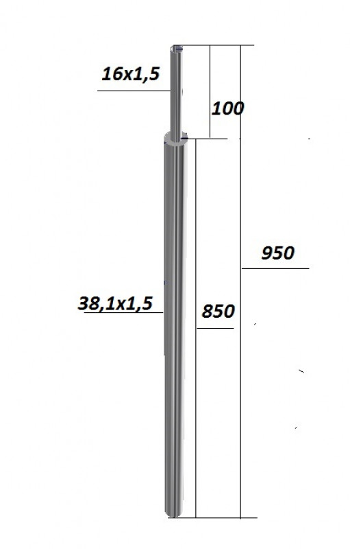 Стойка Inoxstore круглая Ø38х1,5 мм, высота 950 мм (AISI 201)