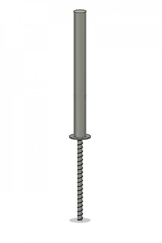 Парковочный столбик Inoxstore H-600 мм, труба ø 60,3х1,5 мм, под бетонирование с арматурой, полированный, нержавеющая сталь AISI 304