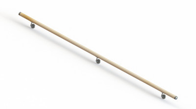 Пристенный поручень Inoxstore деревянный Ø 50,8 мм, L - 3000 мм, ясень