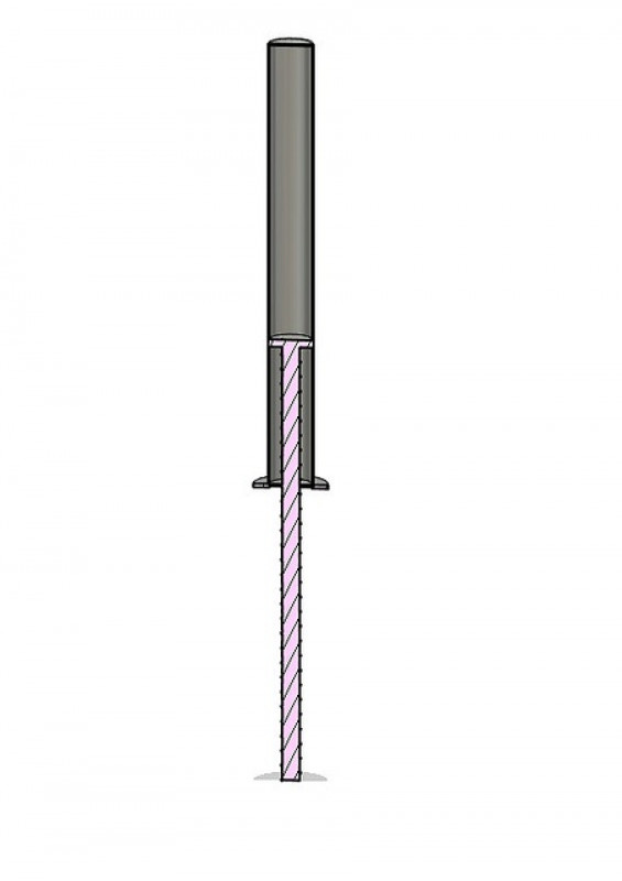 Парковочный столбик Inoxstore H-600 мм, труба ø 60,3х1,5 мм, под бетонирование с арматурой, полированный, нержавеющая сталь AISI 304