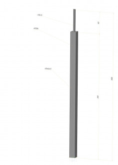 Стойка Inoxstore квадратная  40х40х1,5 мм, высота 950 мм (AISI 304)