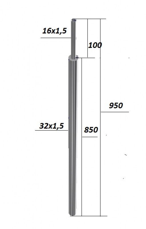 Стойка Inoxstore круглая Ø32х1,5 мм, высота 950 мм (AISI 201)