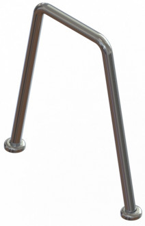 Велопарковка Inoxstore односекционная (л-образная) из нержавеющей стали AISI 304, полированная, 900х750 мм
