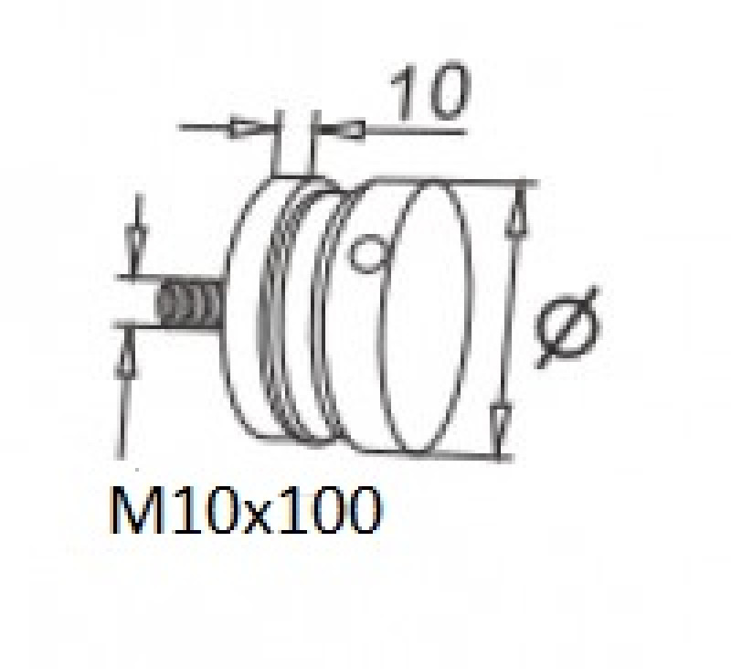 Рутель Inoxstore  Ø50х10 мм литой, монтажный  винт М10, полированный, AISI 304