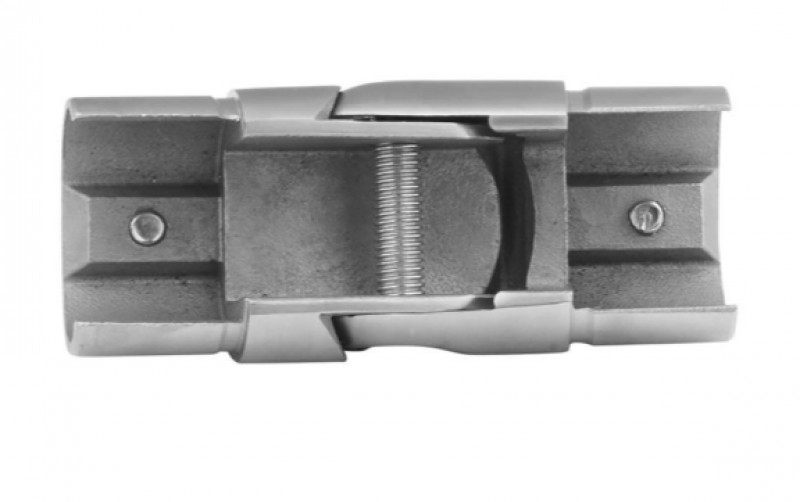 Поворот поручня Inoxstore с пазом Ø 42,4 мм, паз 24х24 мм, регулируемый вниз, полированный, AISI 304