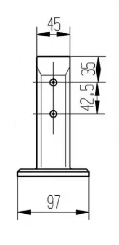 Стеклодержатель Inoxstore напольный литой, 50х45х162 мм, полированный, AISI 304