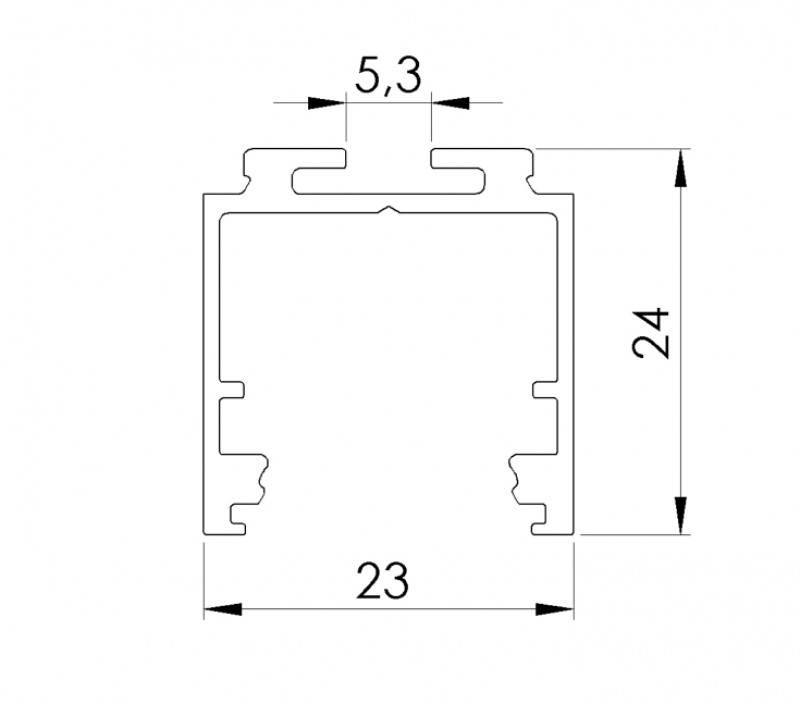 Резиновый уплотнитель для трубы Inoxstore с пазом 24х24 мм для стекла 10 мм