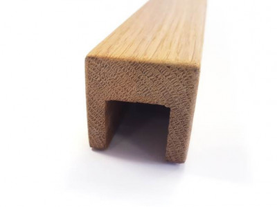 Поручень Inoxstore деревянный 40х40 мм с пазом 24х24, Ясень