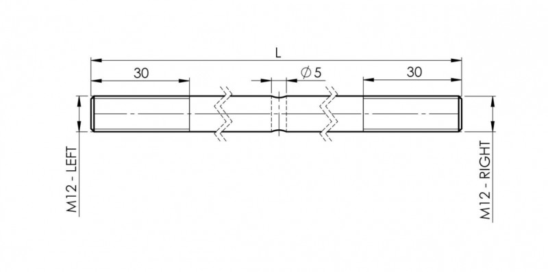 Ванта Inoxstore М12, (индивидуальный размер), сатинированная, AISI 304