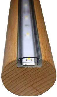 Поручень Inoxstore деревянный Ø42,4 мм с подсветкой, Ясень